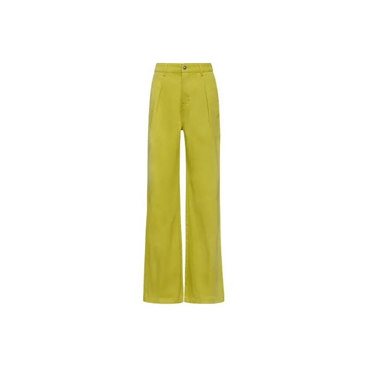 MEIYANG Jeans Women's Yellow Green-0