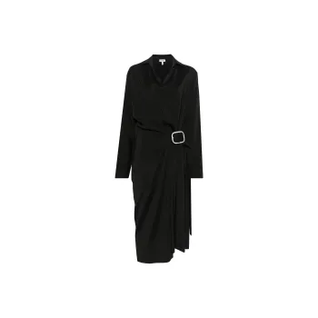 LOEWE Long Sleeved Belted Midi Dress