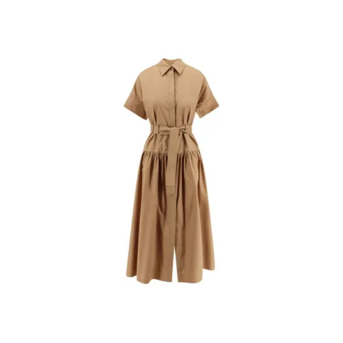 MaxMara Agoraio Belted Short Sleeved Midi Dress