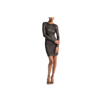 MICHAEL KORS Metallic Crinkled Jacquard Dress