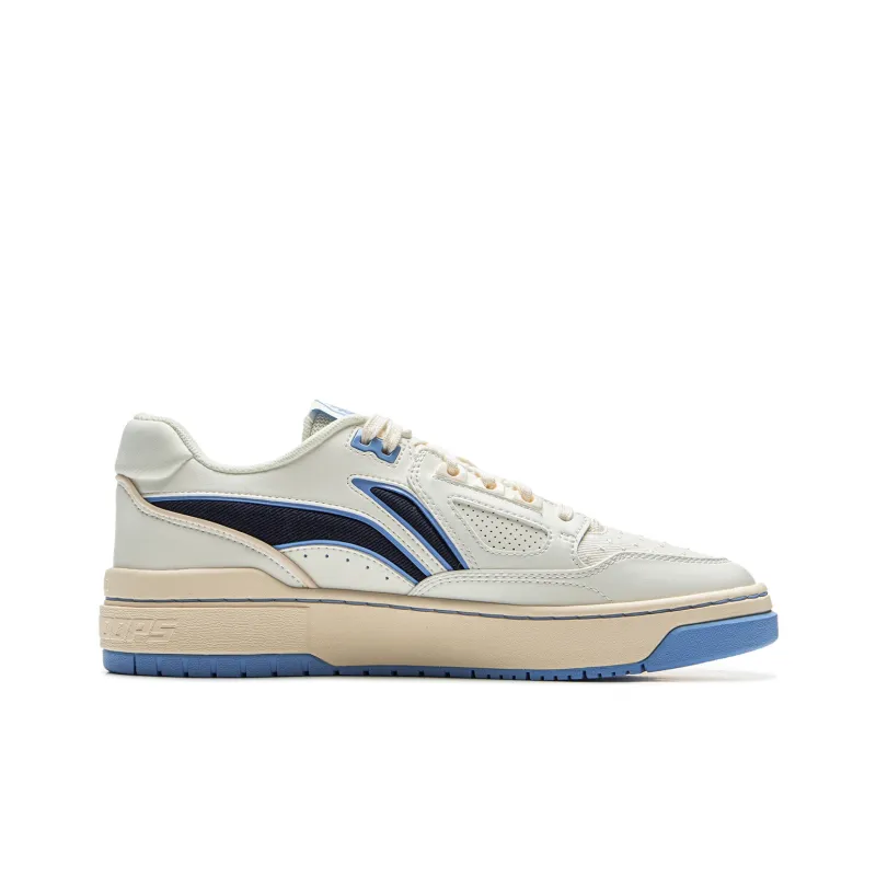 LiNing New Arrival Slip Resistant Cushioning Low Top Skateboard Shoes Unisex Beige Blue-1