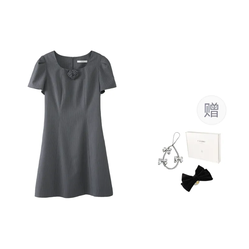 Fstudio Short Sleeved Dress Women's Gray-0