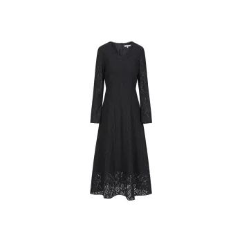 JZ. ANNAKRO Long Sleeved Dresses Women's Plain Black