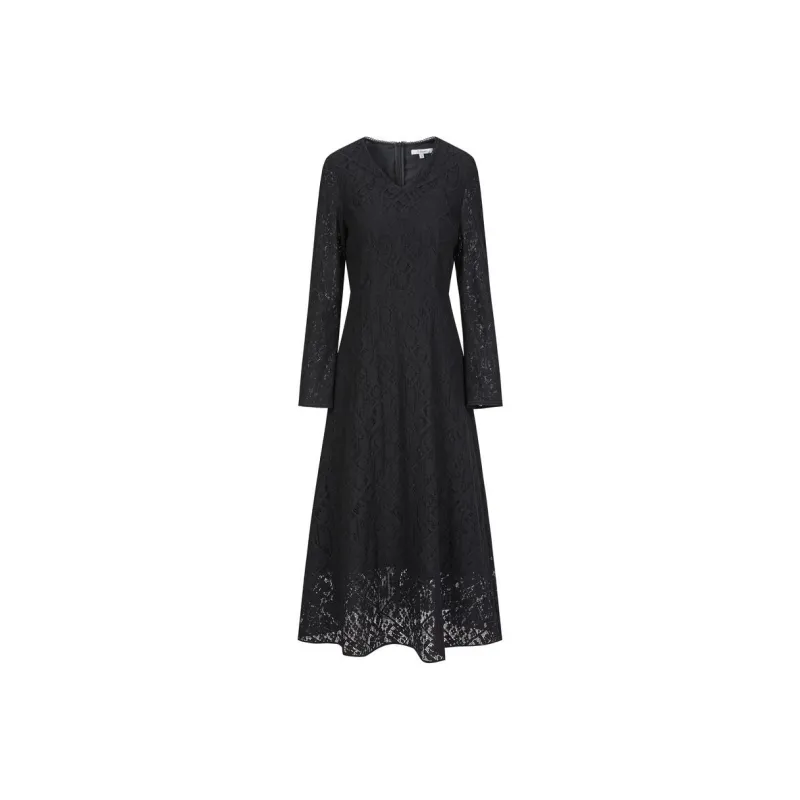 JZ. ANNAKRO Long Sleeved Dresses Women's Plain Black-0