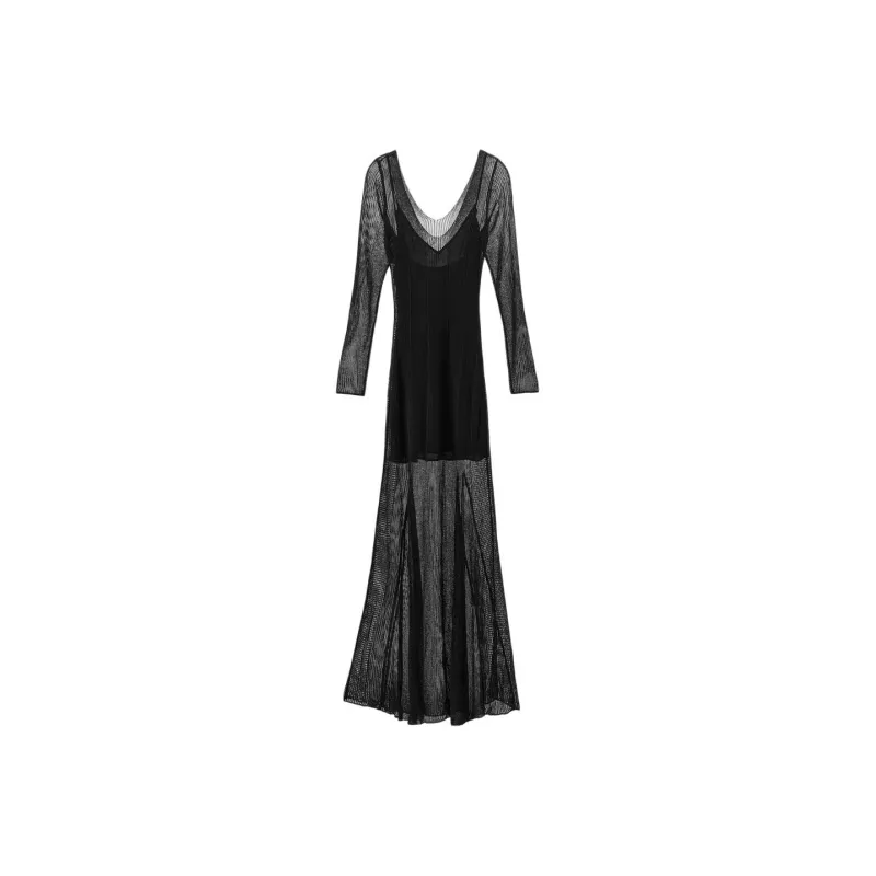 ZARA Halloween Limited Edition Series Long-Sleeved Dresses Women's Black-0