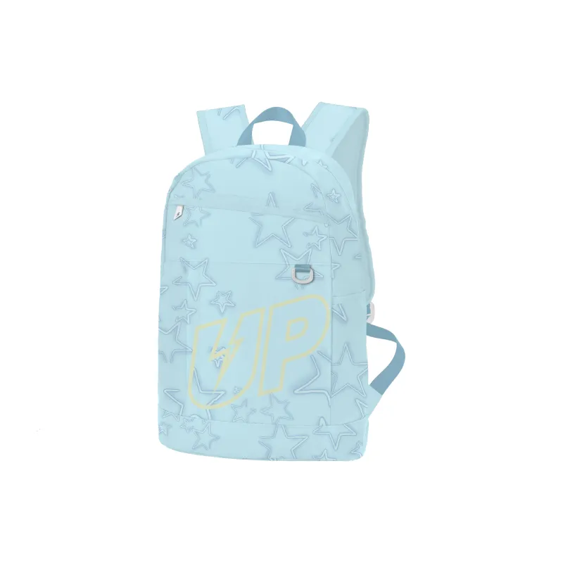 TURN UP Polyester Backpack Unisex Light Blue-1