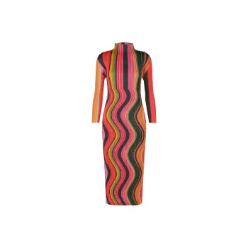 PLEATS PLEASE ISSEY MIYAKE Warp Midi Dress