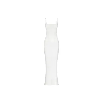 SKIMS ULTRA FINE LACE CAMI LONG DRESS Slip Dresses Women's MARBLE/Marble