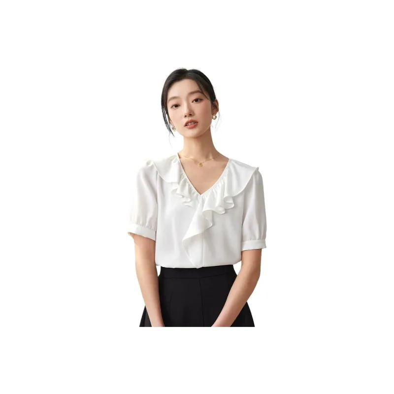 Dajia Poetry Shirts Women's White-0