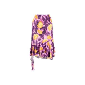 MARNI Floral Printed Asymmetric Midi Skirt
