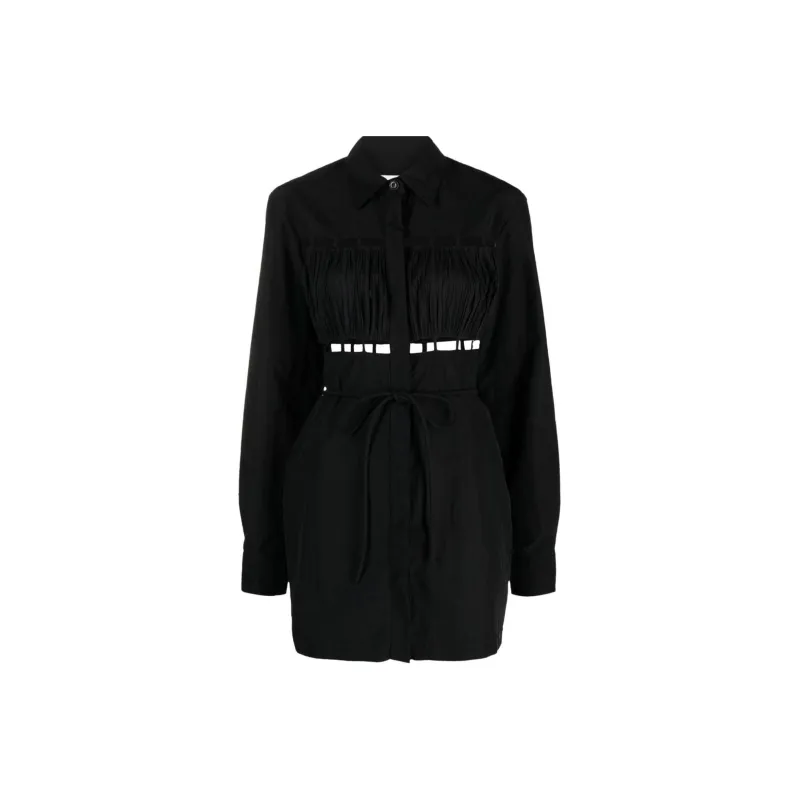 NANUSHKA Genea Cut-Out Mini Shirt Dress-0