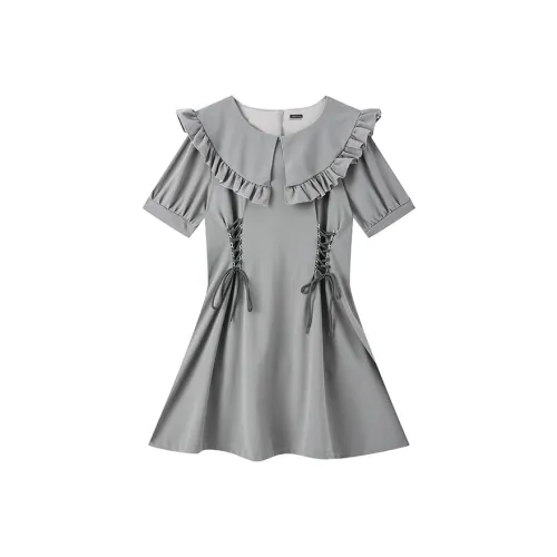 EIDOLON GRAIN Short Sleeved Dress Women's Gray