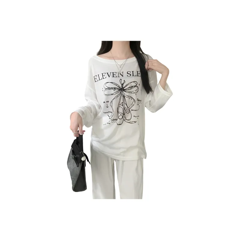 Oudifu T Shirts Women's White-1