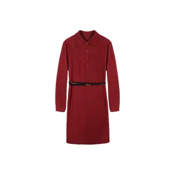 Still Quiet Long Sleeved Dress Women's Red