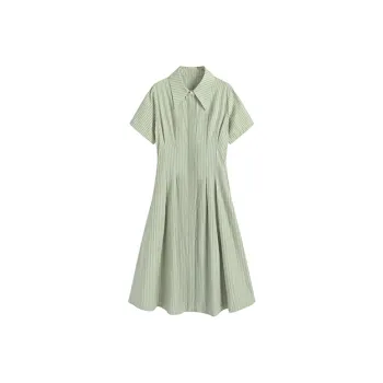 KING PRINCE Short-Sleeved Dresses Versatile Fashion Preppy Style Women's Green