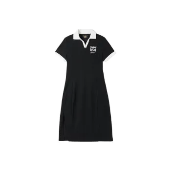 Boy London Short Sleeved Dress Women's Black/Beige White