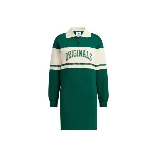 Adidas Long Sleeved Dresses Women's Green