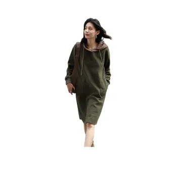 【dme】 Long Sleeved Dresses Women's Olive Green