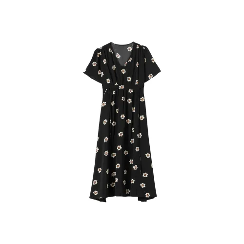ONE PASS STUDIO Short-Sleeved Dresses Women's Black