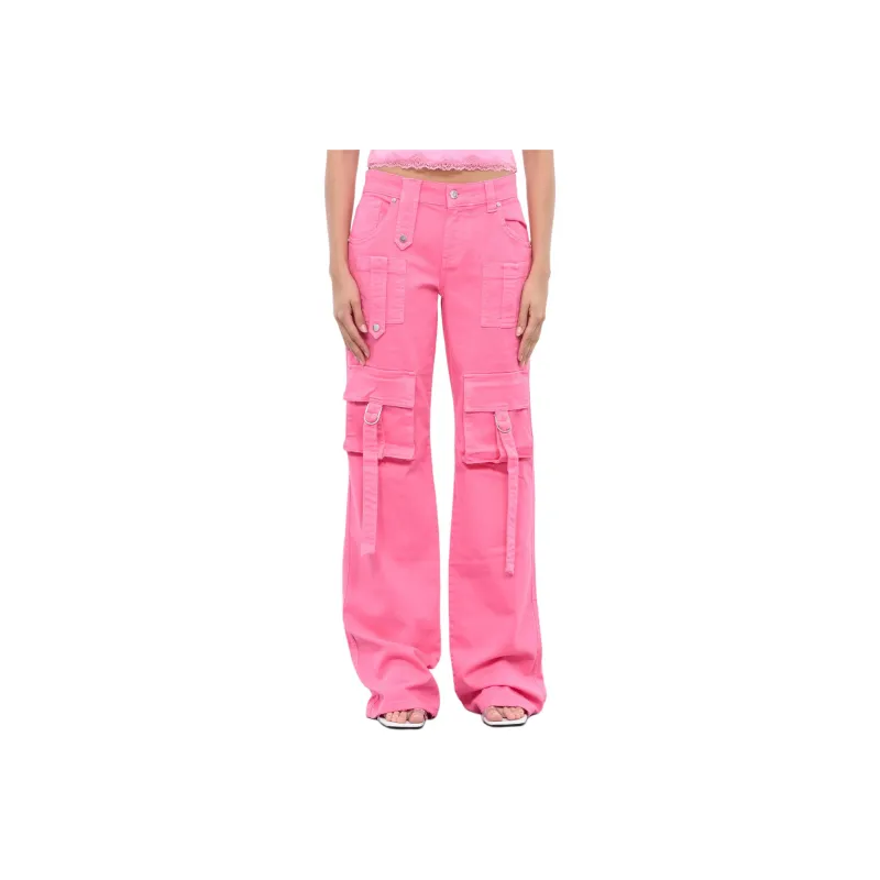 Blumarine Logo patch Flared Cargo Jeans-0
