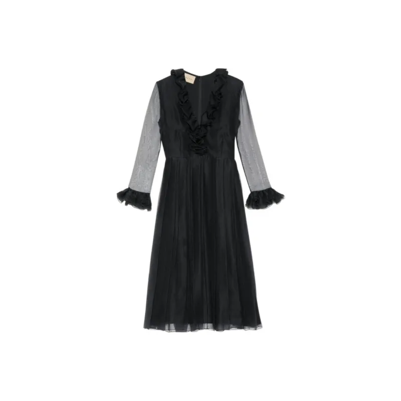 GUCCI FW22 Long Sleeved Dress Women's Black-0