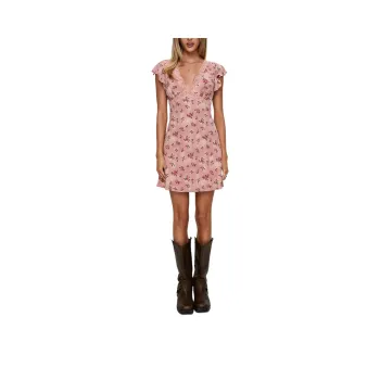 PRINCESS POLLY AURIANNA MINI DRESS Short Sleeved Dresses Women's Pink Floral/Pink Floral