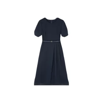 Mo Han Yi Mei Short Sleeved Dresses Women's Navy Blue