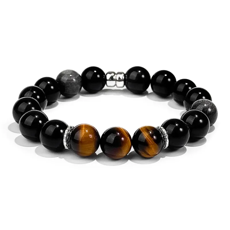 PUTUOSHANWENCHUANG Obsidian Bracelets Unisex-3