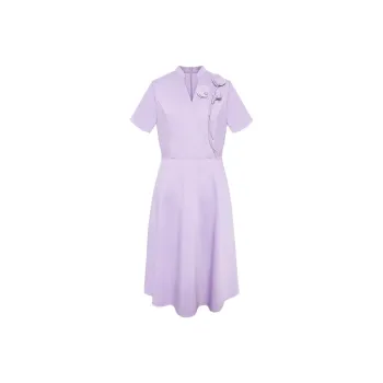 BBLLUUEE Short Sleeved Dress Women's Mist Purple