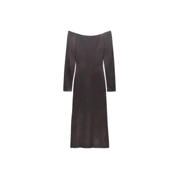 ZARA Long-Sleeved Dresses Women's Burgundy Red