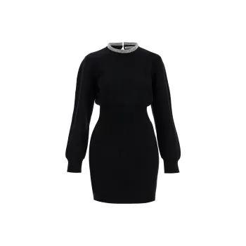 Alexander Wang Embellished Neck Long Sleeve Dress