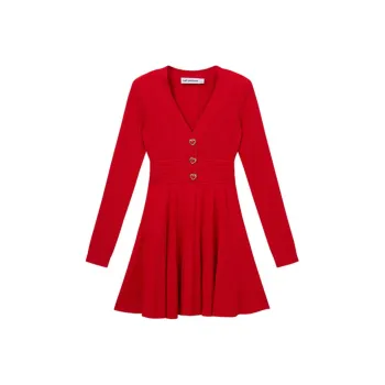Self-portrait Pointelle Knitted Mini Dress