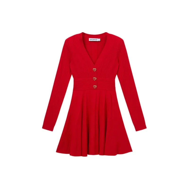 Self portrait Pointelle Knitted Mini Dress-0
