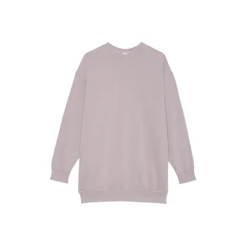 Victoria's Secret PINK Ivy Fleece Oversized Sweatshirt Dress/VA Long-Sleeved Dresses Women's Violet Ashes