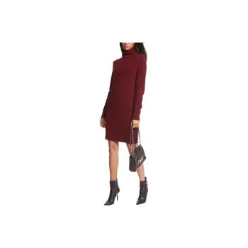 MICHAEL KORS Long Sleeved Dresses Women's Merlot Grape Red