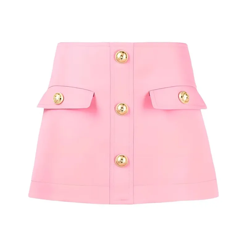 BALMAIN Short Low Rise Gdp Skirt 'Rose'-0