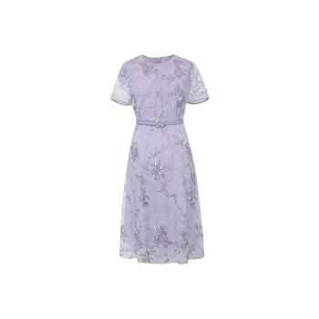 BBLLUUEE Short Sleeved Dress Women's Mist Purple