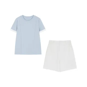 IHIMI Casual Suits Women's Blue+White