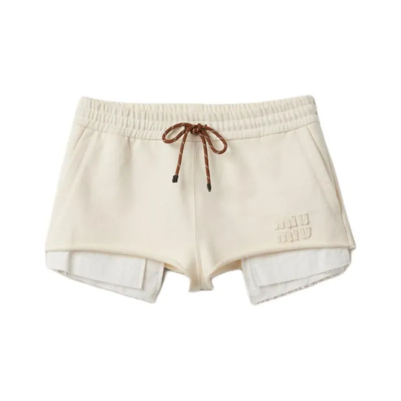 MIU MIU Elasticated Drawstring Waistband Shorts-0