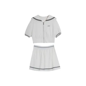 SETIROM Two Piece Skirt Sets Women's White