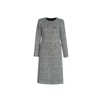 ROEYSHOUSE SS24 Long-Sleeved Dresses Women's Black White Mixed Color