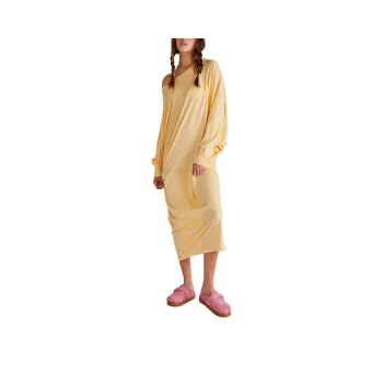 FREE PEOPLE Lifestyle Maxi Dress Long-Sleeved Dresses Women's Peach Sunrise