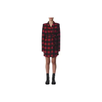 Unravel Project Check Pattern Belted Dress
