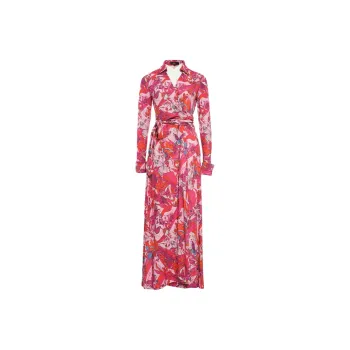 BESIONIA FW24 Long-Sleeved Dresses Women's Red Pattern