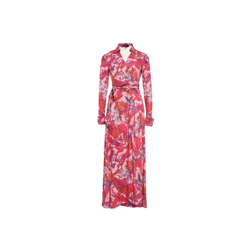 BESIONIA FW24 Long Sleeved Dresses Women's Red Pattern