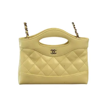 CHANEL 31Bag Polished Lambskin Shoulder Bag, Crossbody Bag, Handbag Women's Yellow