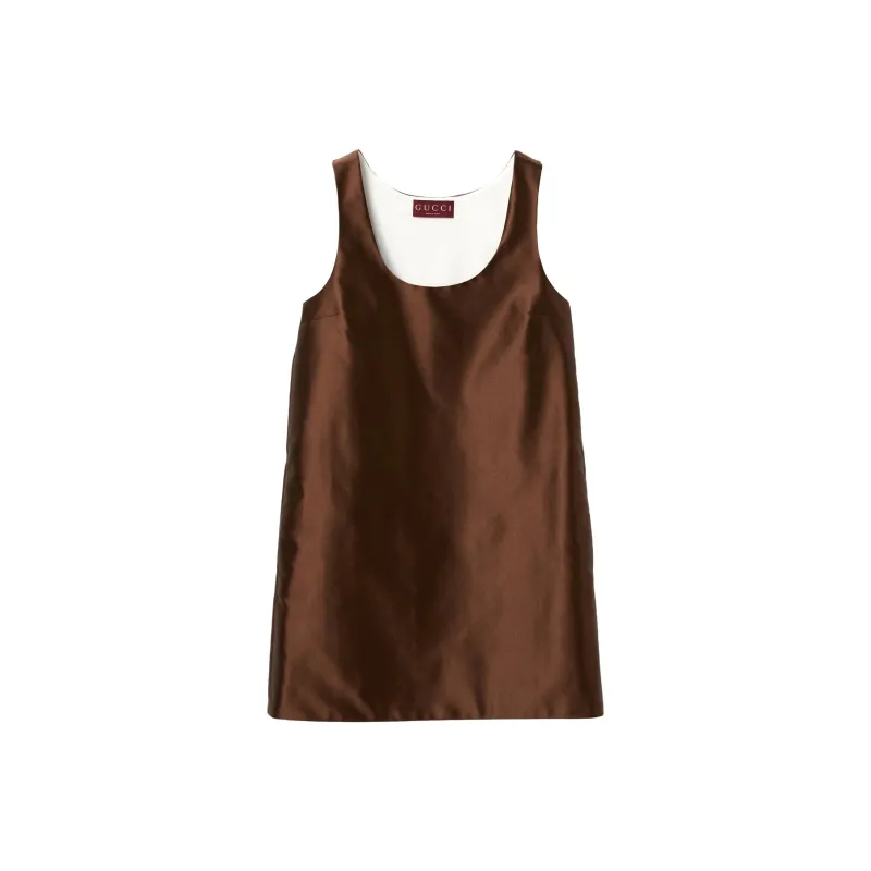 GUCCI Sleeveless Dress Women's Brown-0