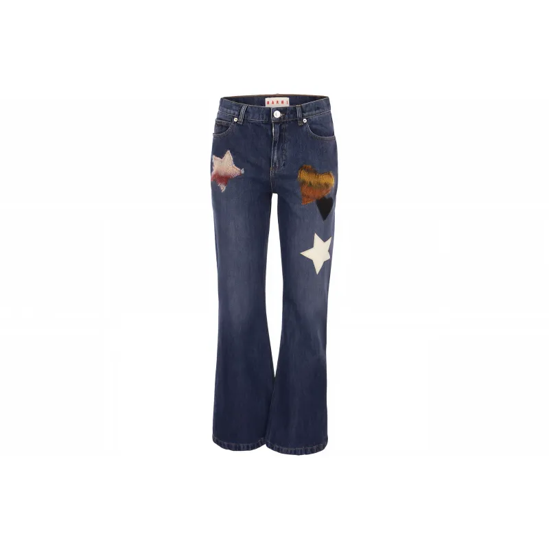 MARNI Patch Detailed Flared Jeans-0