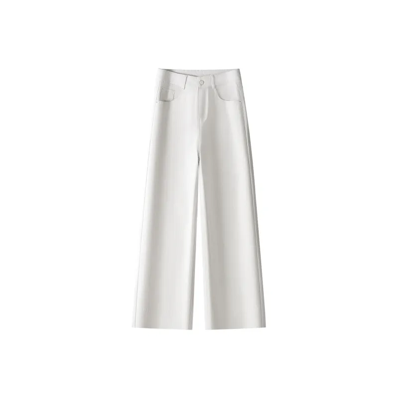 LUYOUYE Jeans Women's White Cropped Pants-0
