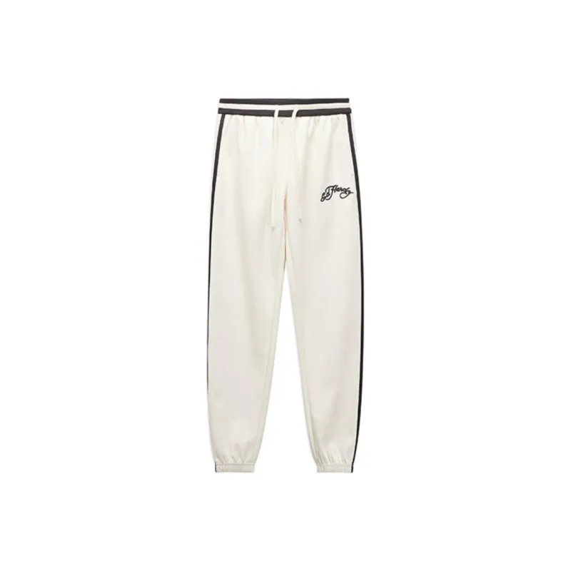 Ed Hardy SS25 Knitted Sports Pants Women's Ivory White-0